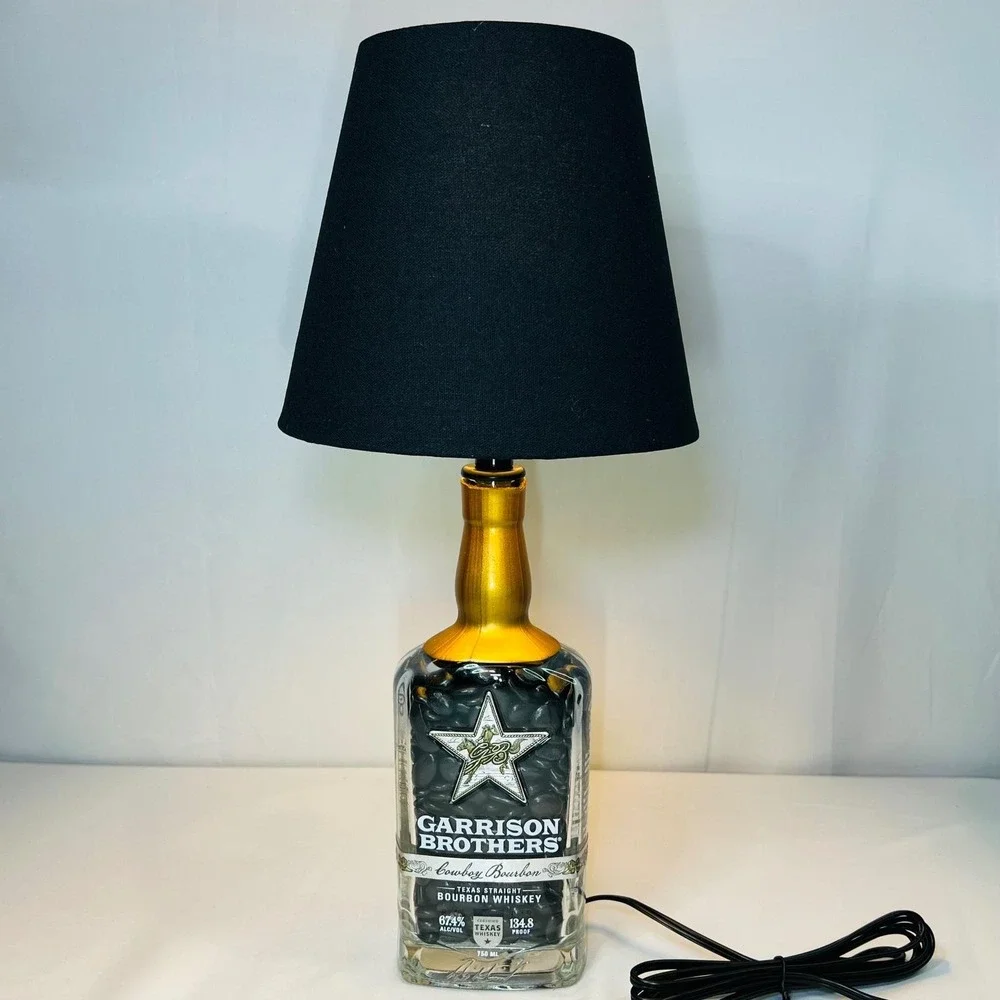 Garrison Brothers 2022 Cowboy Bourbon Bottle Lamp Black‎ Shade Texas Whiskey